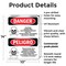 Signmission Chlorine Hazard Area Bilingual Danger Sign, Plastic, 10in W x 14in L, 2PK OS-2PACK-DS-P-1014-VS-1067 - alternate 7